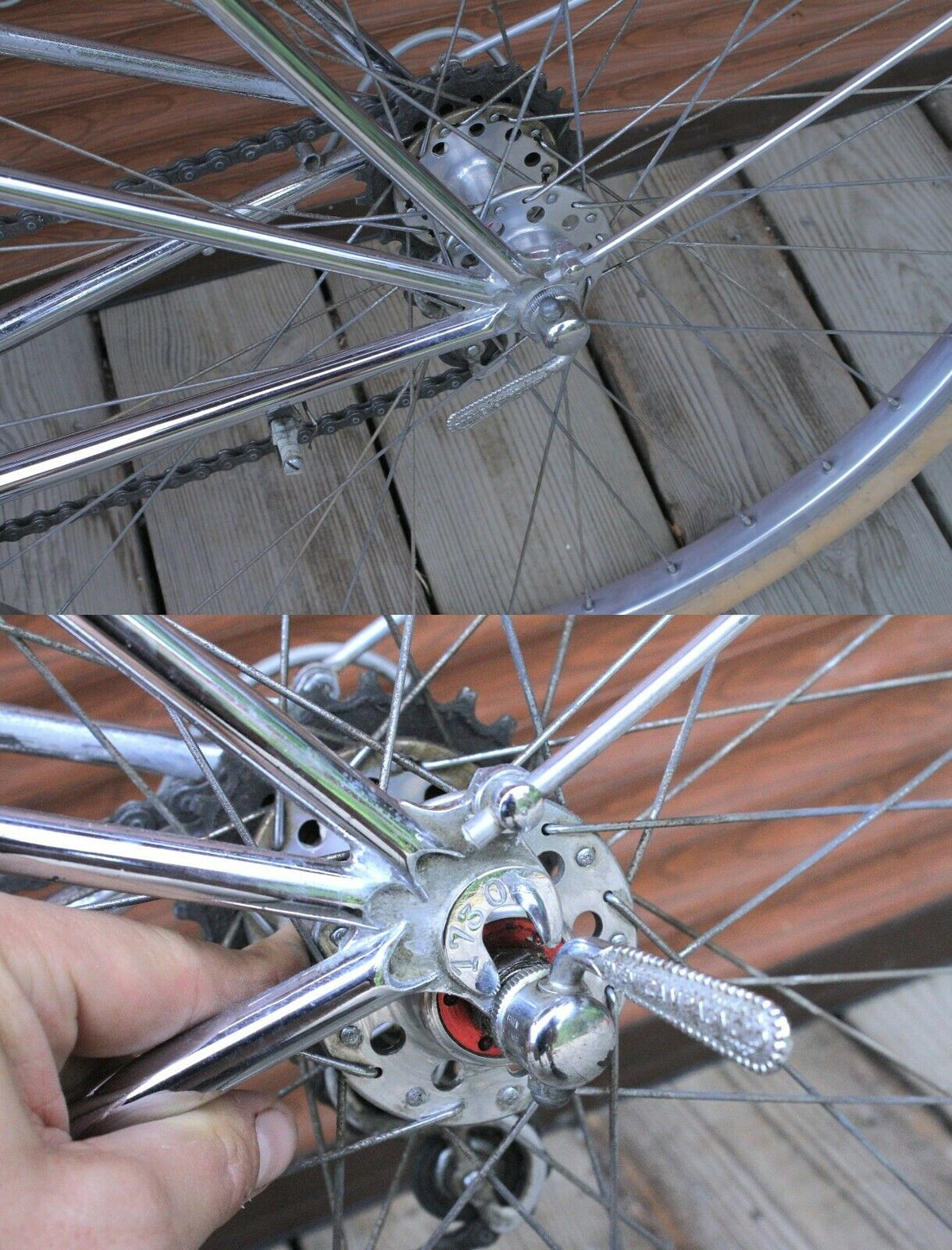Velo ancien randonneuse Alex Singer Chrome Monodouille Huret Jubilee potence 650