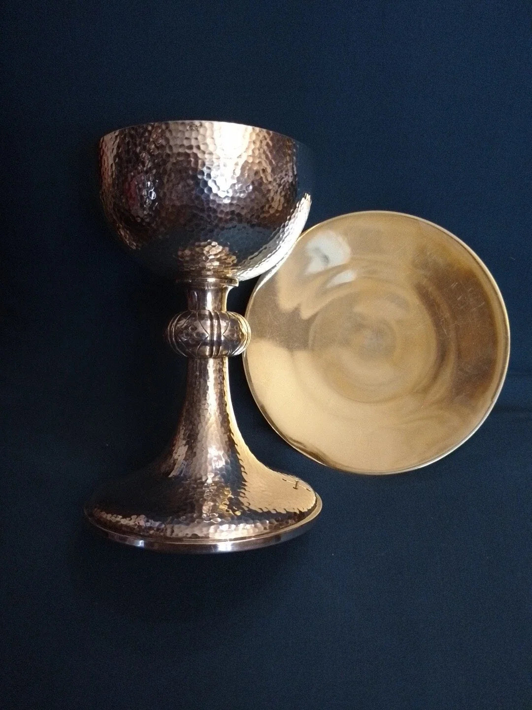 CALICE+PATENE/ARGENT 800/MILLIEU XXè/H.17cm,POIDS BRUT 388gr,PATENE 15,5cm,157g