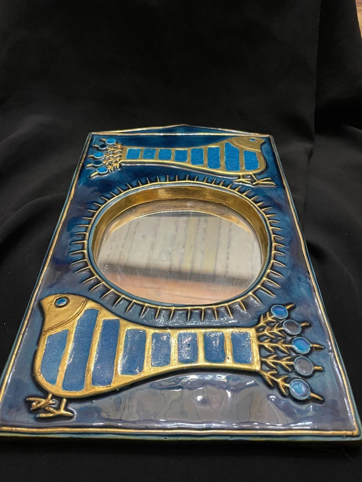 Mithé espelt miroir oiseaux bleu