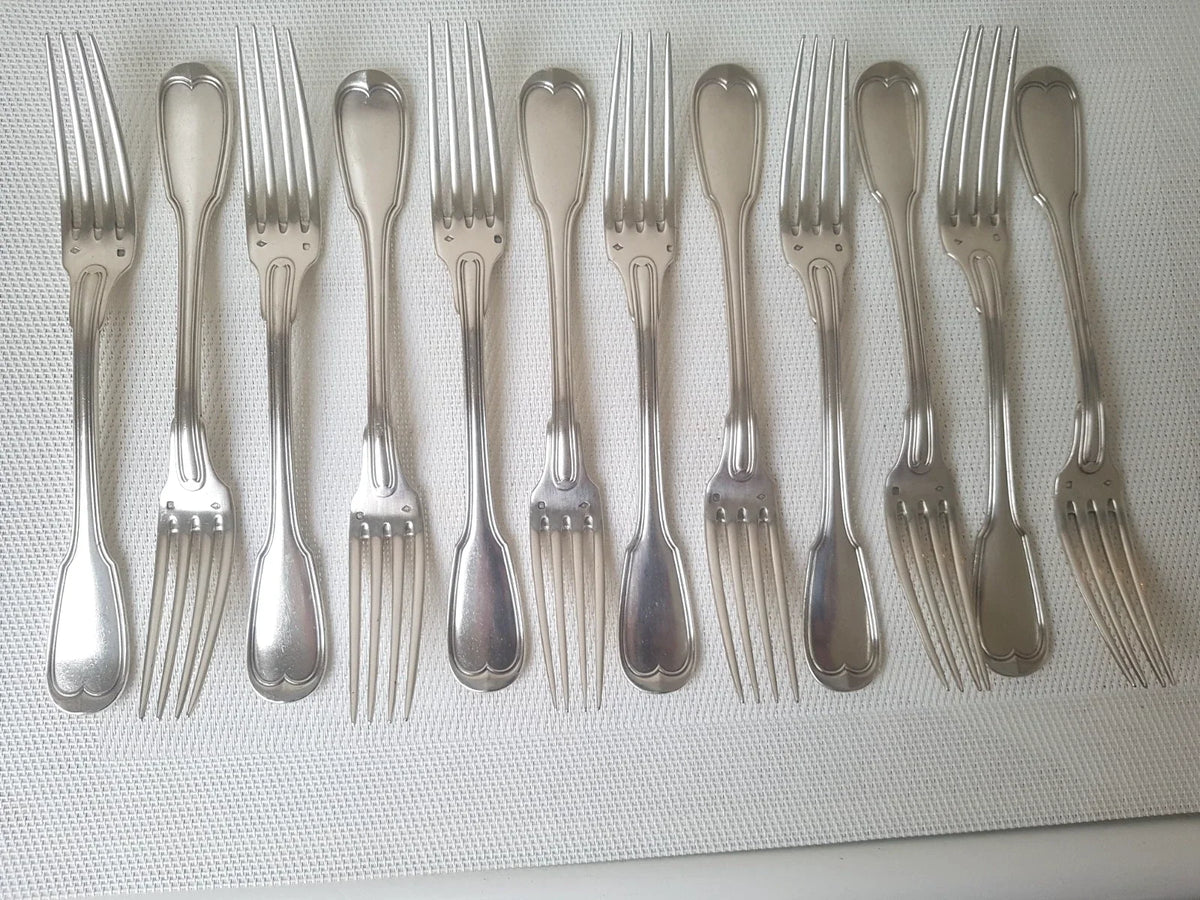 Ménagère 24 pièces en ARGENT. Couverts de table - Poinçons Minerve 1 + S.F.O