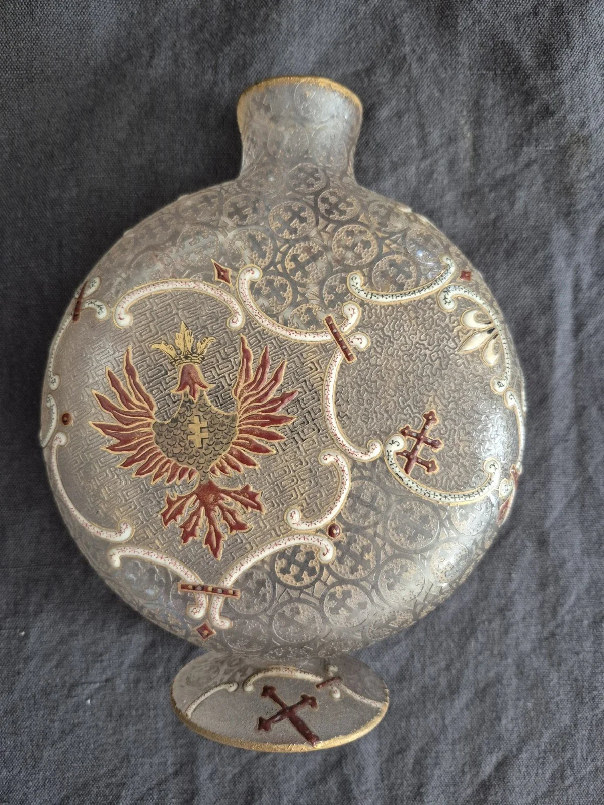 ANCIEN VASE DAUM NANCY DOMREMY LA PUCELLE JEANNE D ARC ART NOUVEAU