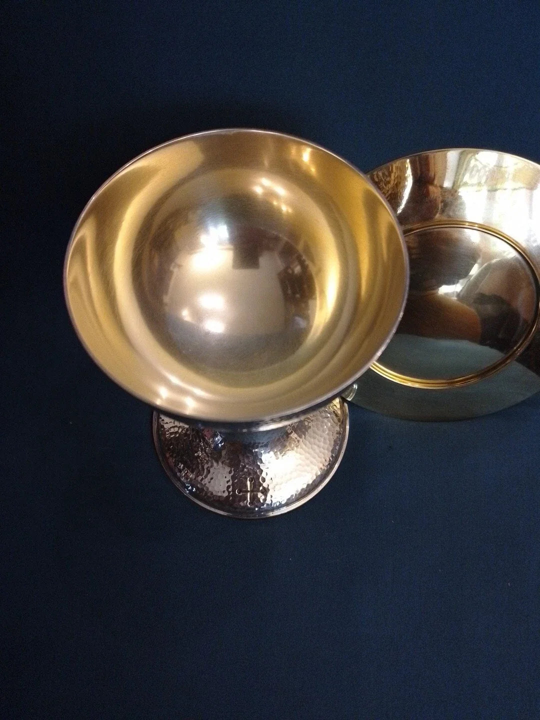 CALICE+PATENE/ARGENT 800/MILLIEU XXè/H.17cm,POIDS BRUT 388gr,PATENE 15,5cm,157g
