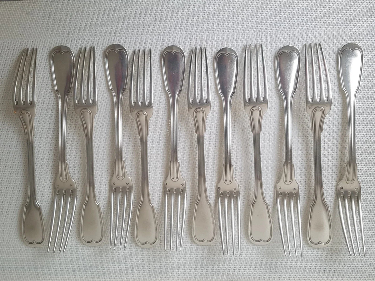 Ménagère 24 pièces en ARGENT. Couverts de table - Poinçons Minerve 1 + S.F.O