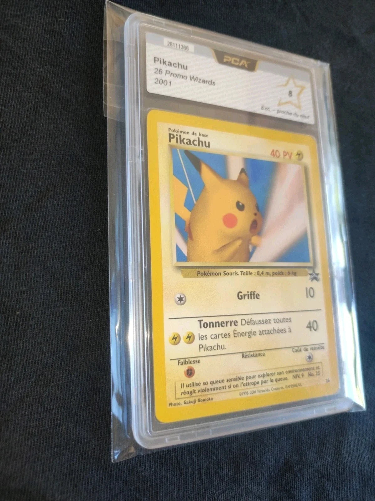Pokemon Carte Pikachu Promo Snap PCA 8 Wizards Of The Coast No.26 rare 2001