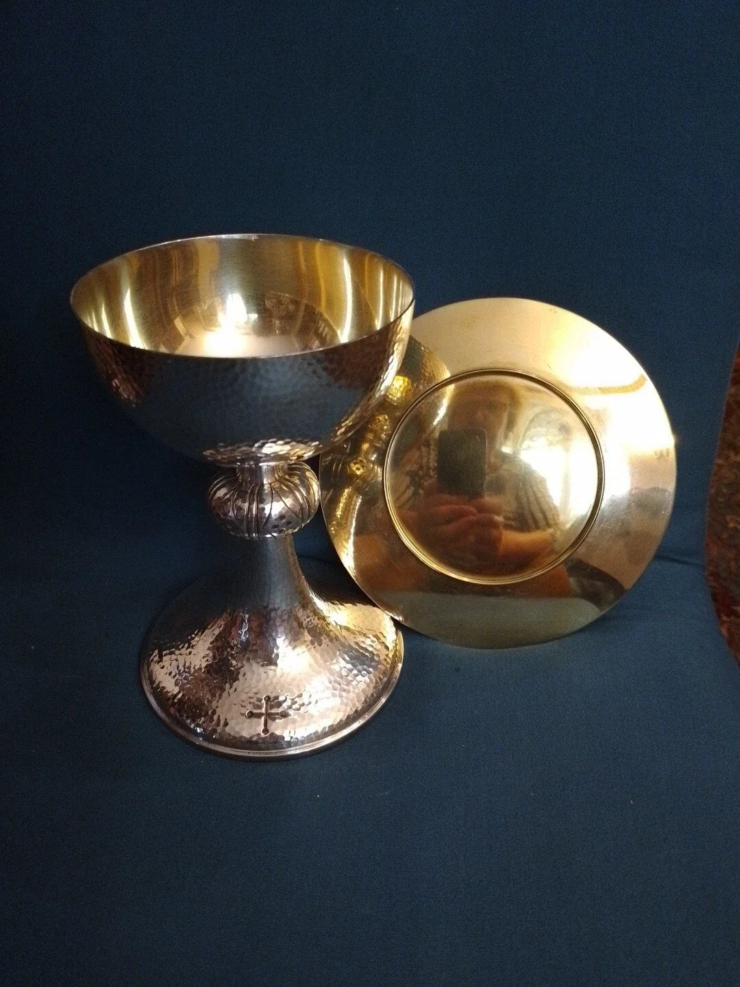 CALICE+PATENE/ARGENT 800/MILLIEU XXè/H.17cm,POIDS BRUT 388gr,PATENE 15,5cm,157g