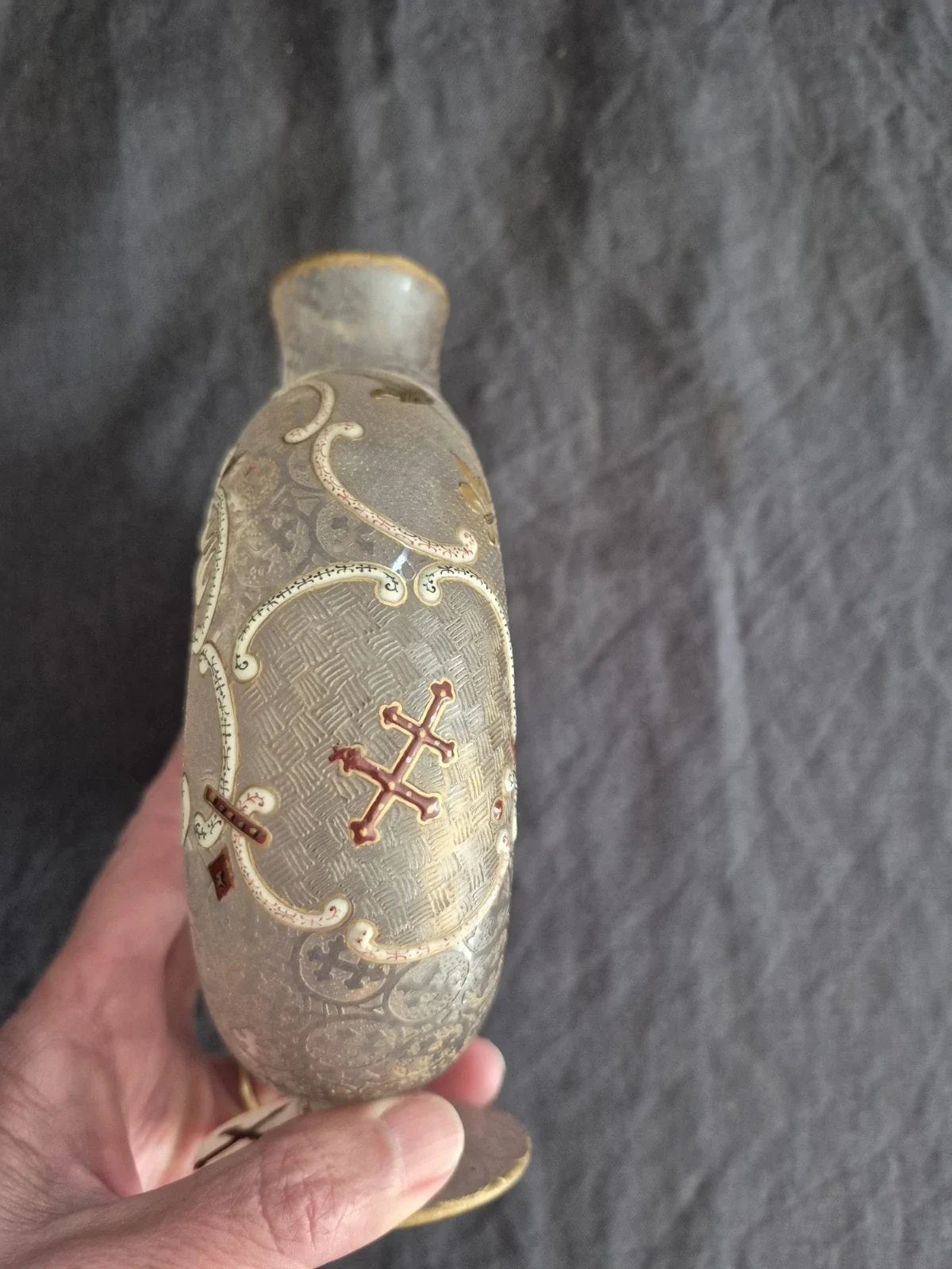 ANCIEN VASE DAUM NANCY DOMREMY LA PUCELLE JEANNE D ARC ART NOUVEAU
