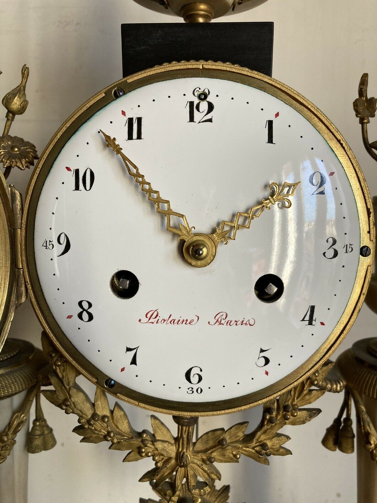 ANCIENNE PENDULE LOUIS XVI PORTIQUE PAR PIOLAINE A PARIS EPOQUE XVIII SIECLE
