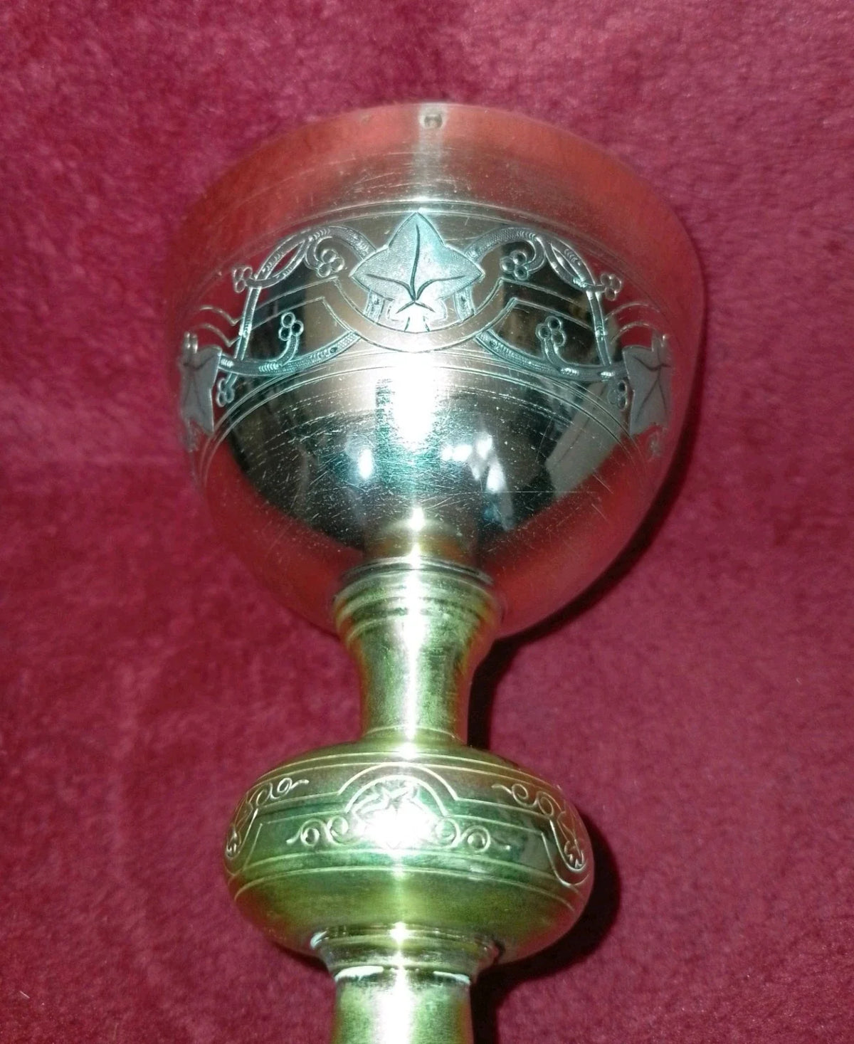 ANCIEN CALICE/COUP ARGENT VERMEIL MINERVE/PIED METAL DORÉ /H.17cm,DIAM.9,5cm/XXè