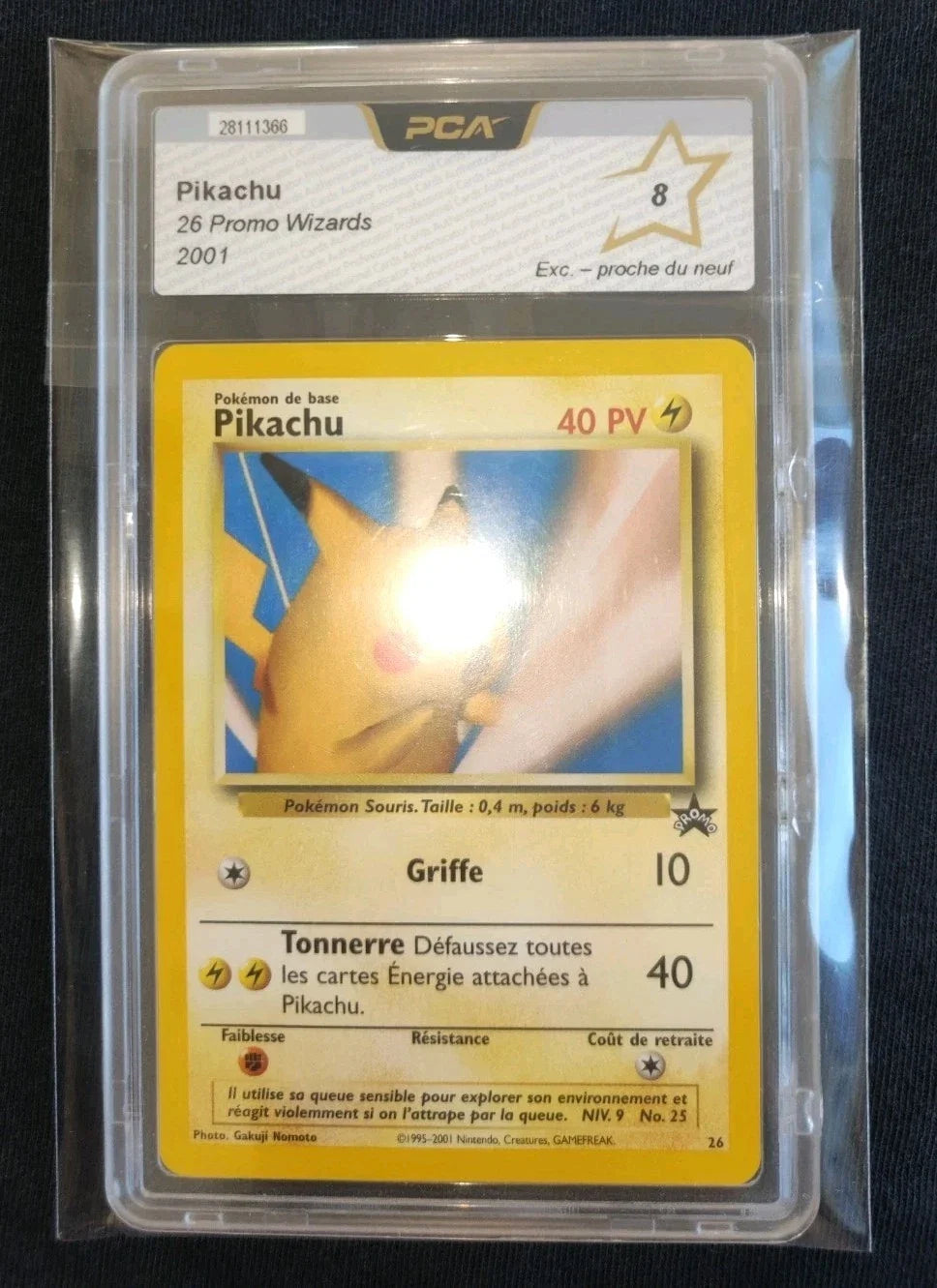 Pokemon Carte Pikachu Promo Snap PCA 8 Wizards Of The Coast No.26 rare 2001