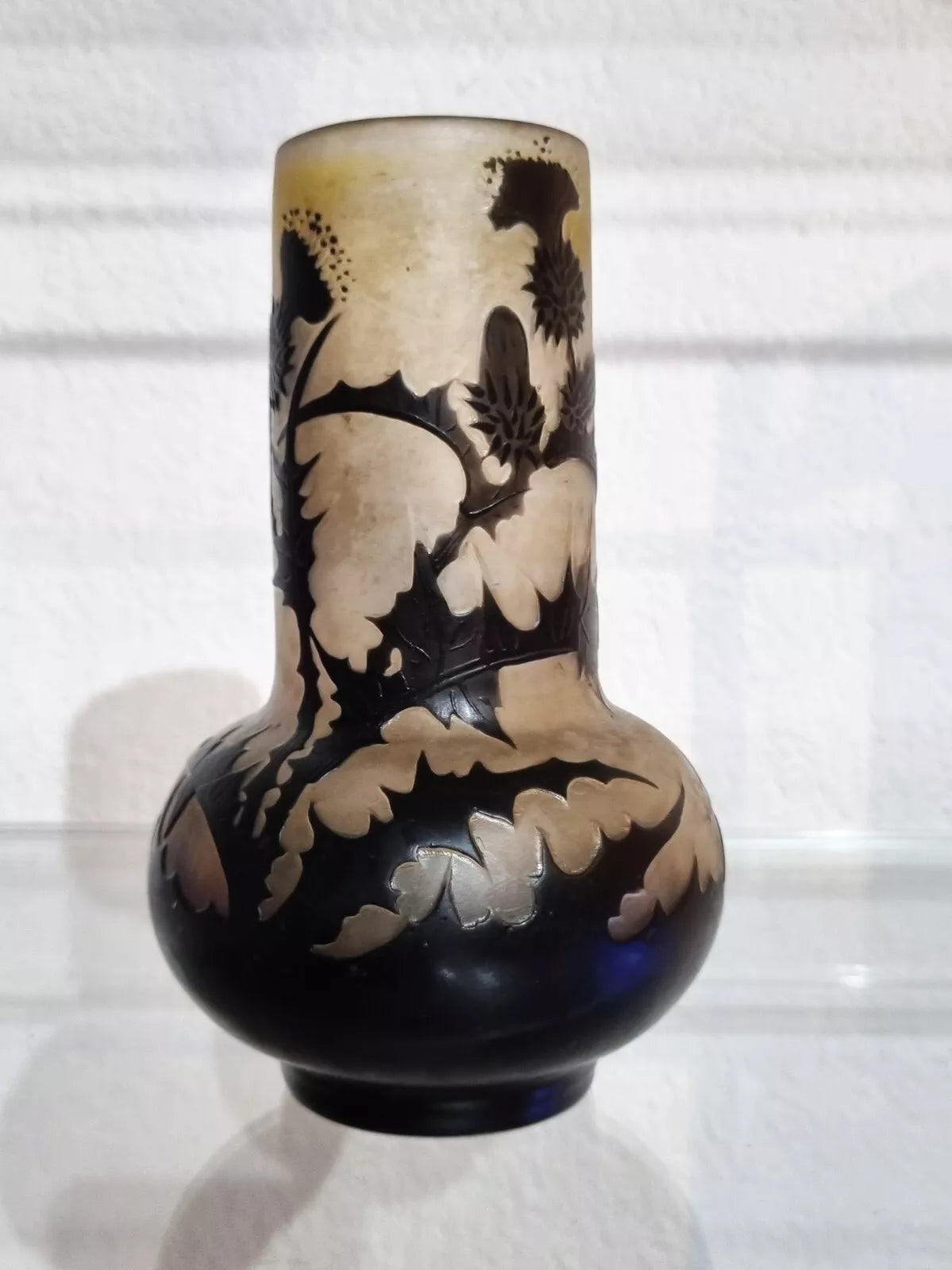 VASE ÉMILE GALLÉ(1846-1904) CYLINDRIQUE. ART-NOUVEAU. NANCY. DAUM