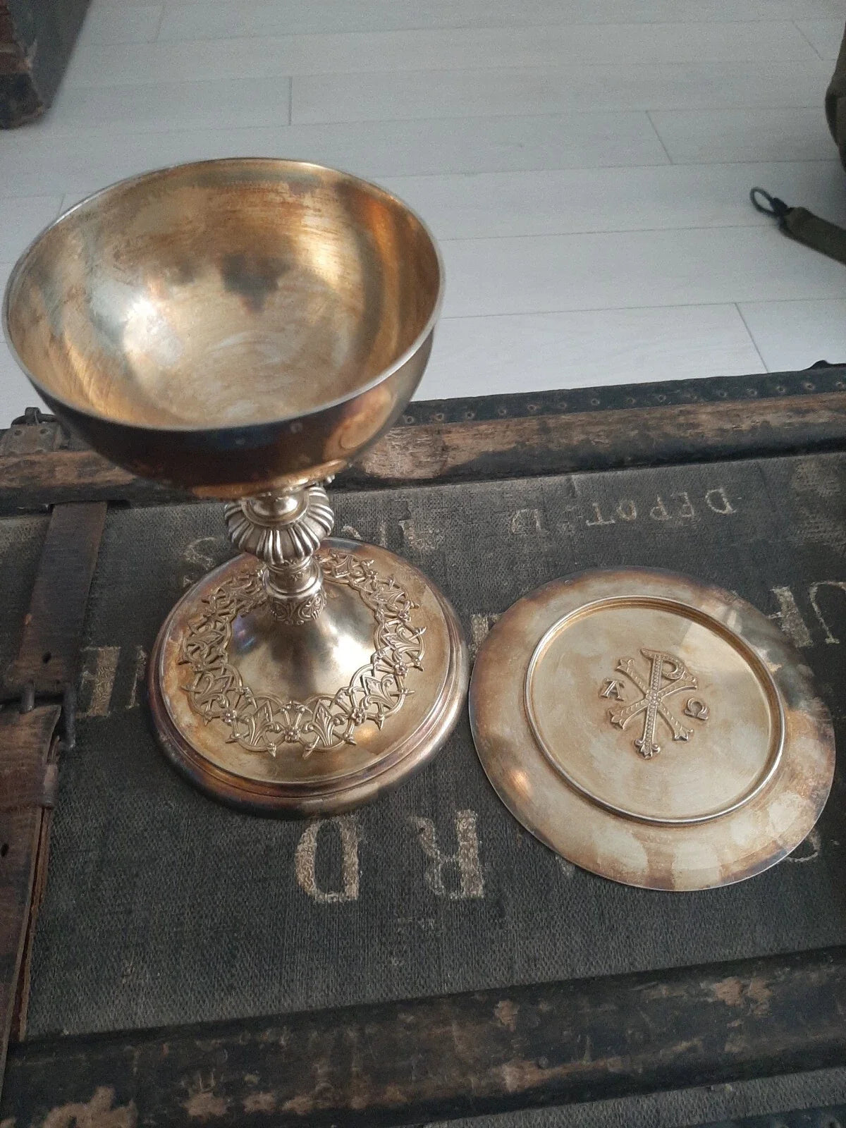 Calice et sa patène orfèvre orfèvrerie Caillat Argent