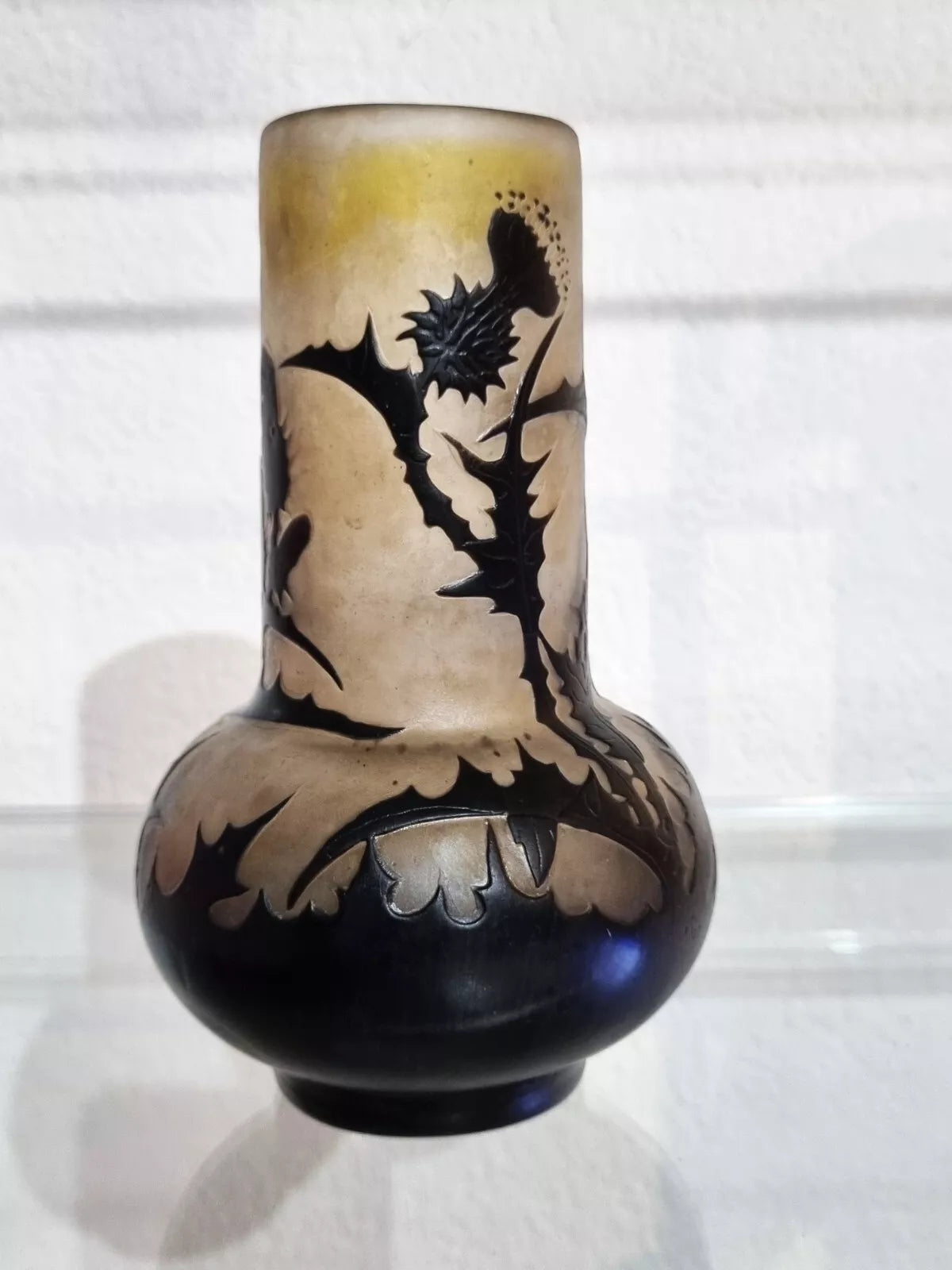 VASE ÉMILE GALLÉ(1846-1904) CYLINDRIQUE. ART-NOUVEAU. NANCY. DAUM