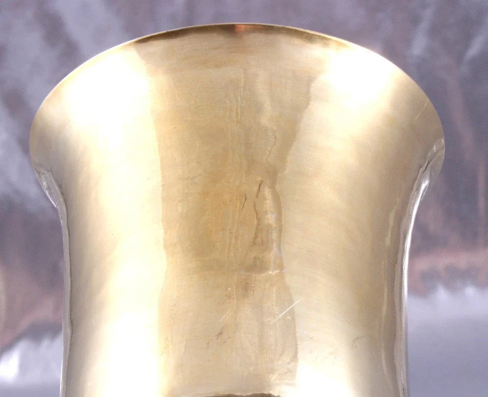 SPLENDIDE GRAND CALICE AVEC PATENE ARGENT MASSIF VERMEIL EMPIRE FIN XVIII SIECLE