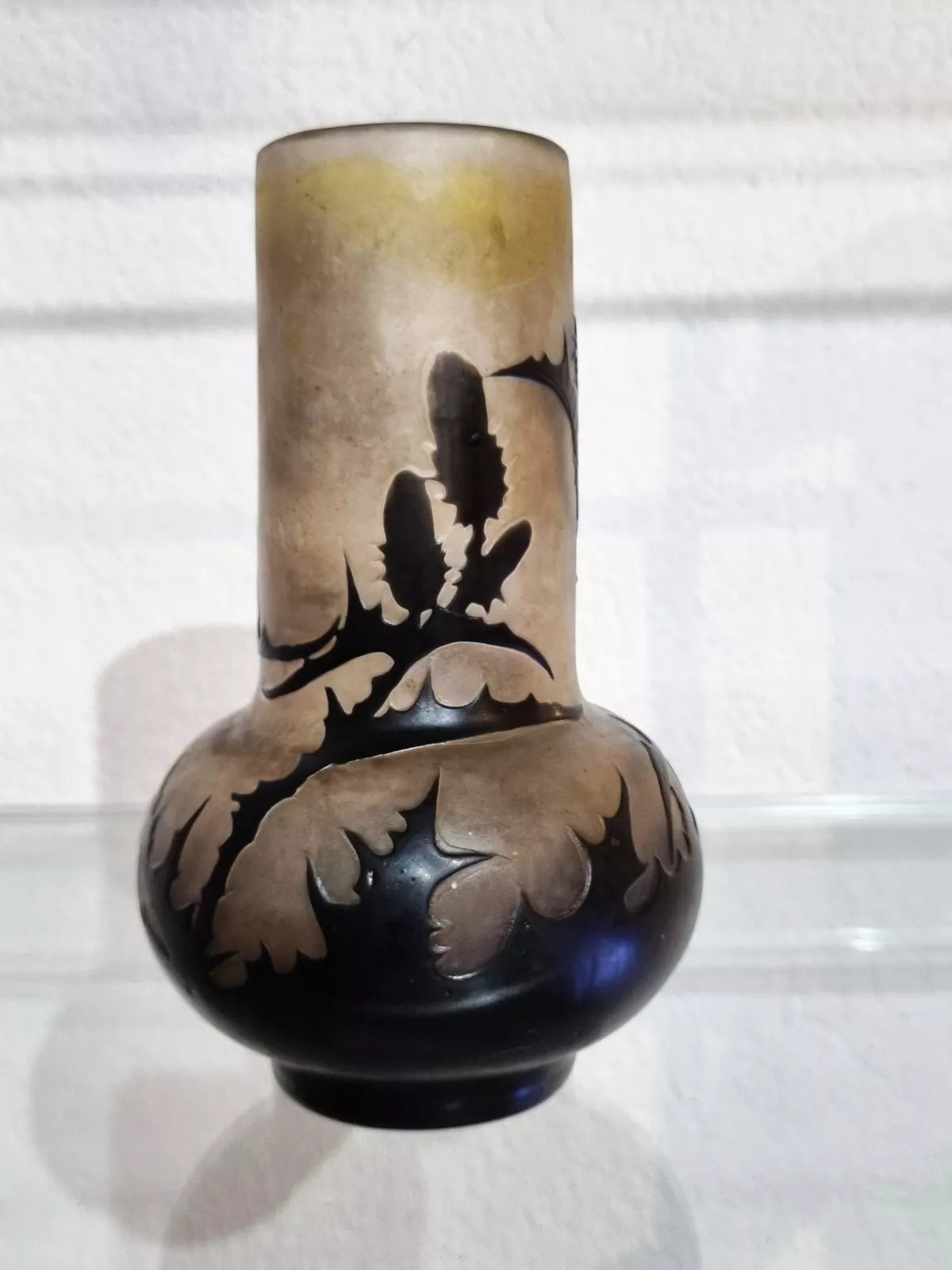 VASE ÉMILE GALLÉ(1846-1904) CYLINDRIQUE. ART-NOUVEAU. NANCY. DAUM