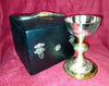 ANCIEN CALICE/COUP ARGENT VERMEIL MINERVE/PIED METAL DORÉ /H.17cm,DIAM.9,5cm/XXè