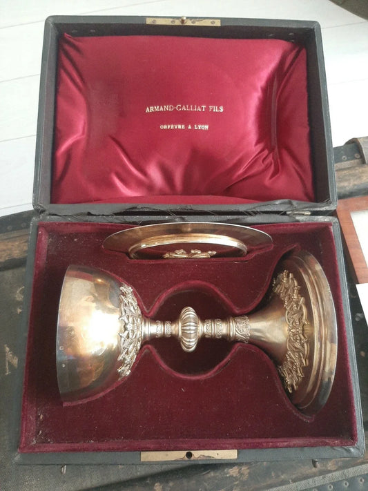 Calice et sa patène orfèvre orfèvrerie Caillat Argent