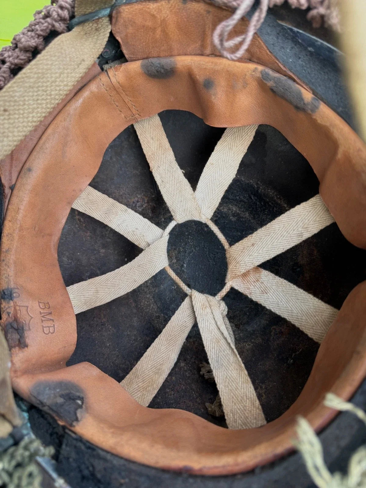 AUTHENTIQUE CASQUE PARA ANGLAIS JUGULAIRE WEB ASPIRANT VÉTÉRAN SAS FFL FRANCE LIBRE AMHERST