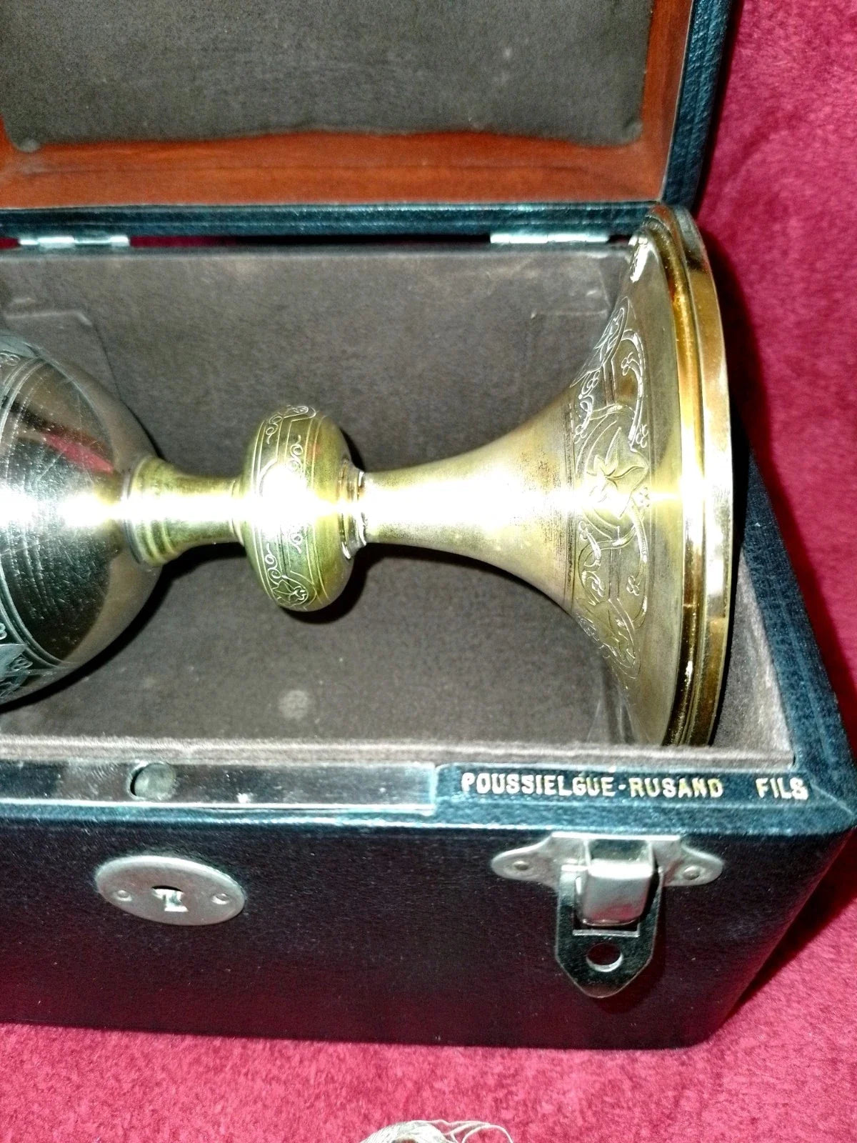 ANCIEN CALICE/COUP ARGENT VERMEIL MINERVE/PIED METAL DORÉ /H.17cm,DIAM.9,5cm/XXè