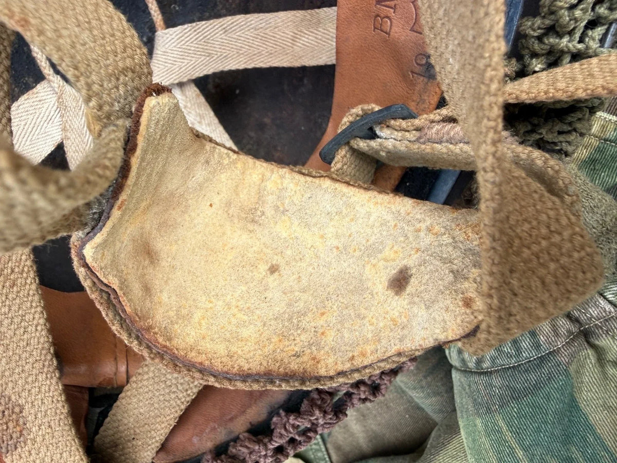 AUTHENTIQUE CASQUE PARA ANGLAIS JUGULAIRE WEB ASPIRANT VÉTÉRAN SAS FFL FRANCE LIBRE AMHERST