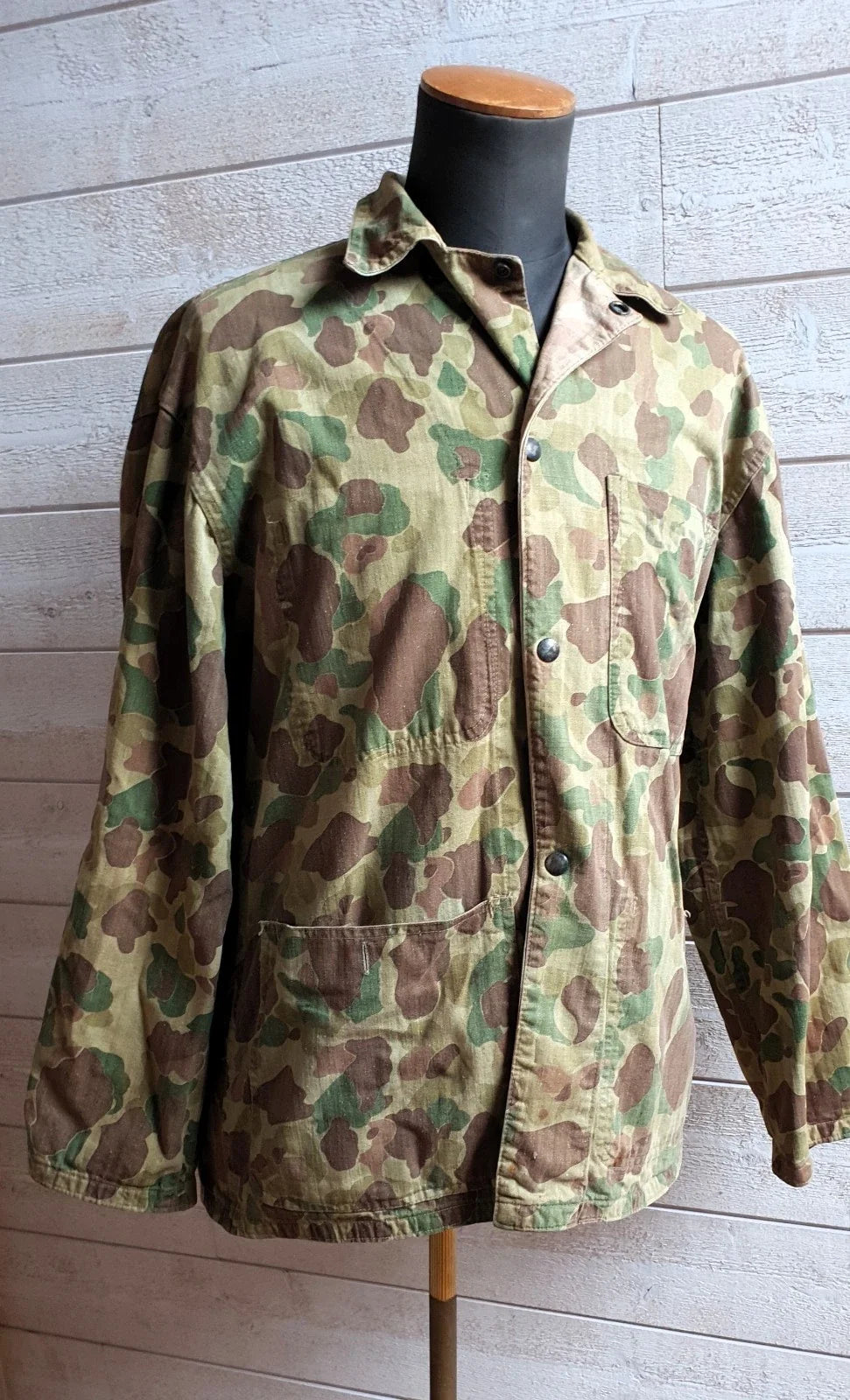 Authentique Ensemble HBT US veste + pant. réversible camouflé USMC Armée française Indochine