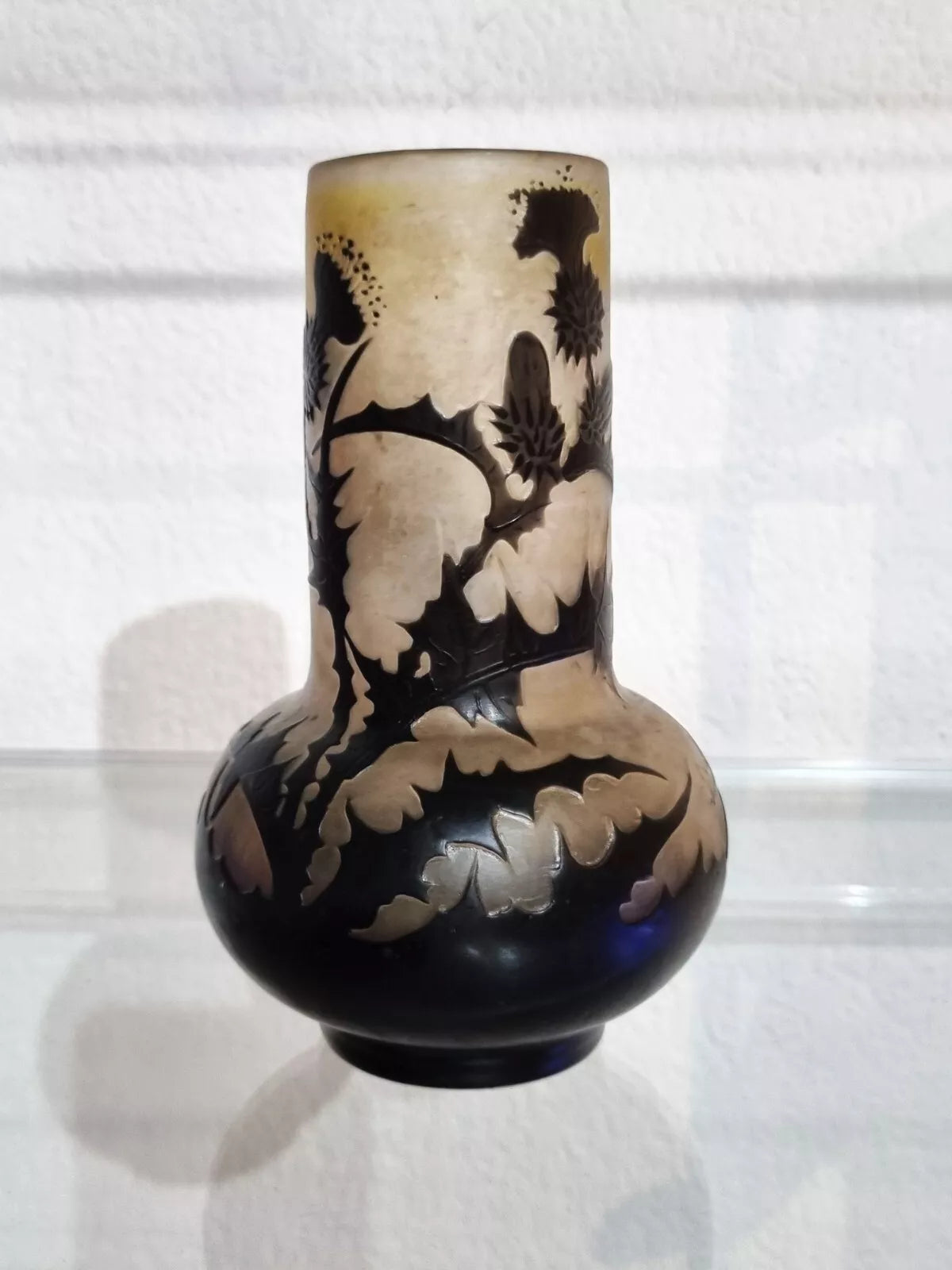 VASE ÉMILE GALLÉ(1846-1904) CYLINDRIQUE. ART-NOUVEAU. NANCY. DAUM