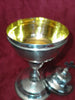 ANCIEN CIBOIRE METAL ARGENTÉ ET COUP EN VERMEIL/XIXème/H.25cm,DIAM.COUPE 9,5 cm