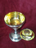ANCIEN CIBOIRE METAL ARGENTÉ ET COUP EN VERMEIL/XIXème/H.25cm,DIAM.COUPE 9,5 cm