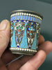 Lot 3 Gobelets En Argent Massif Émaillé Cloisonné Russian Sterling 19 Siècle