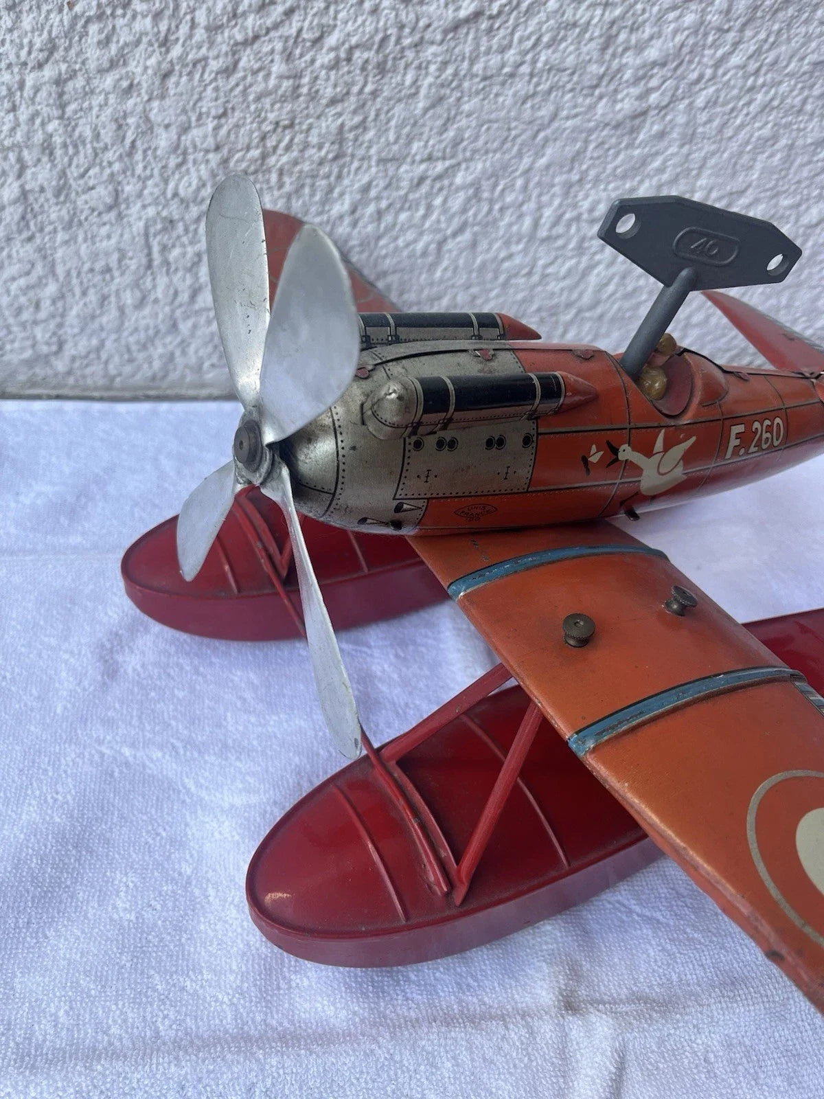 Hydravion jep Rarissime F260 Jouet Ancien En Tôle En Fonction Avec Sa Clé