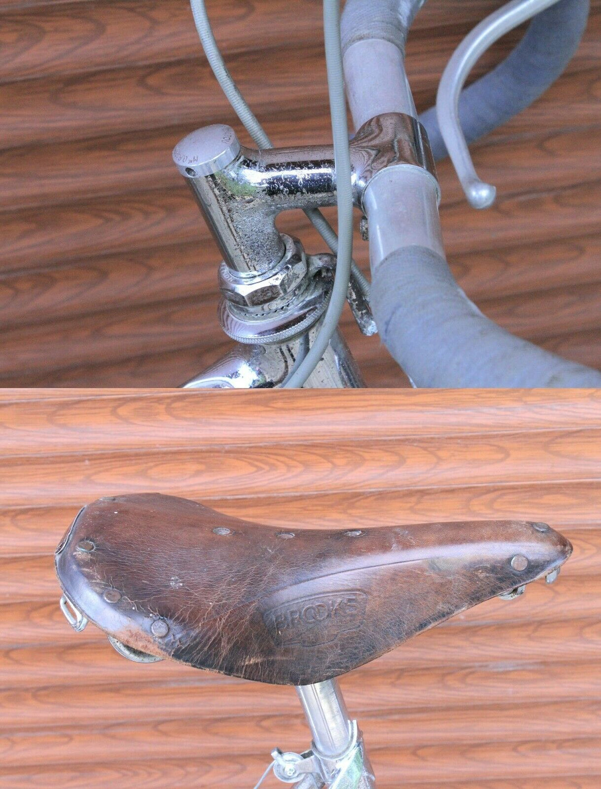 Velo ancien randonneuse Alex Singer Chrome Monodouille Huret Jubilee potence 650