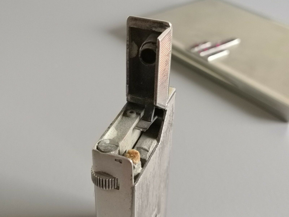 Rare DUNHILL ancien briquet en argent et etui a cigarettes 1935 art déco