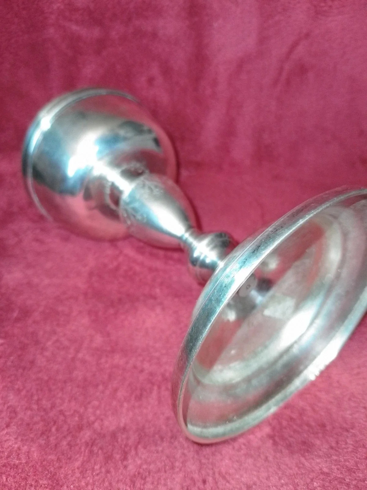 ANCIEN CIBOIRE METAL ARGENTÉ ET COUP EN VERMEIL/XIXème/H.25cm,DIAM.COUPE 9,5 cm