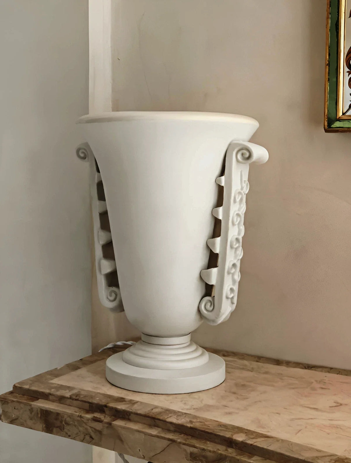 Lampe vasque Art Déco en plâtre, Années 1940