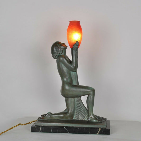 Guerbe / Max le Verrier, Lampe Adoration, Art déco, XXème siècle