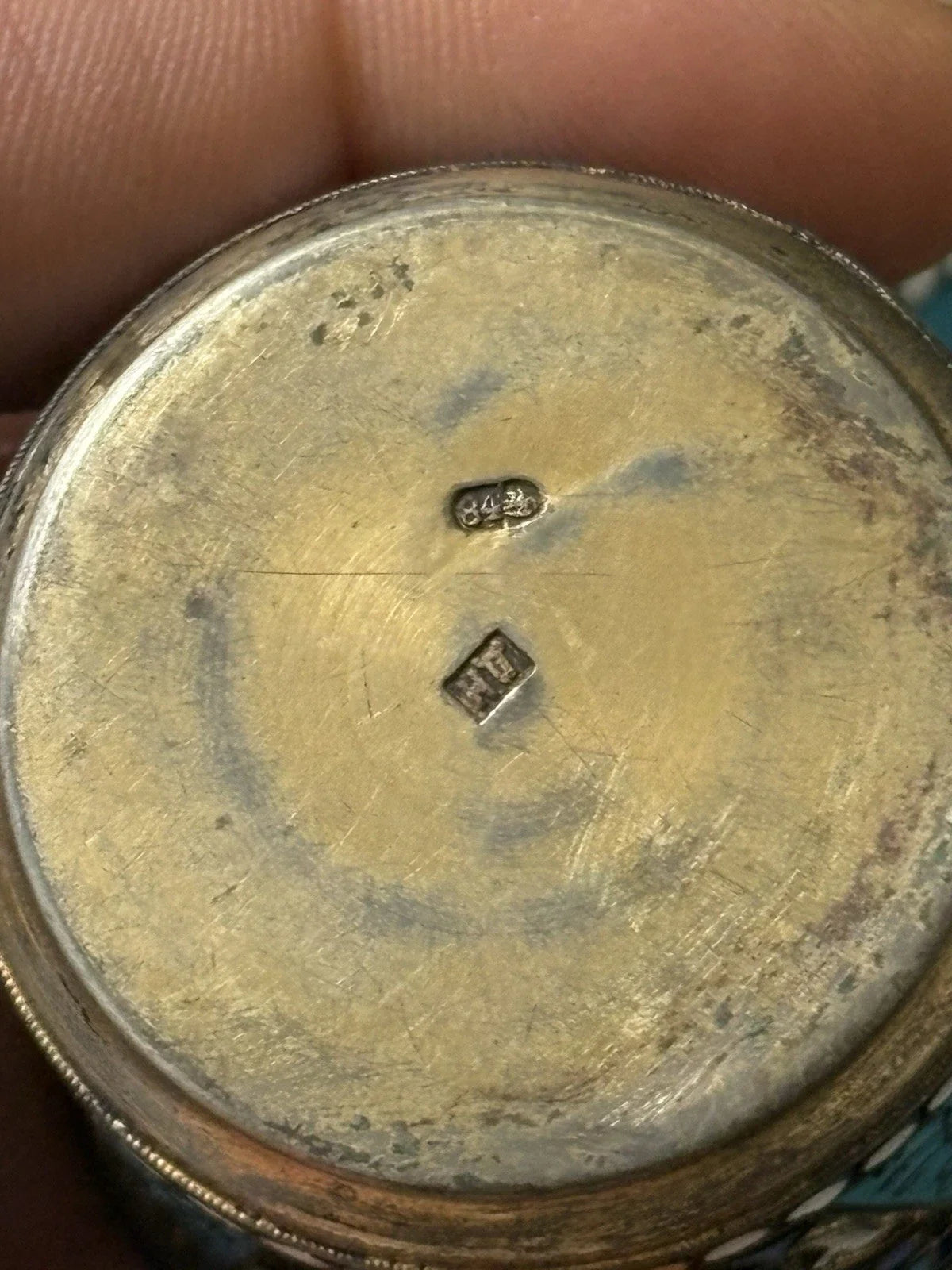 Lot 3 Gobelets En Argent Massif Émaillé Cloisonné Russian Sterling 19 Siècle