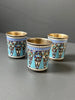 Lot 3 Gobelets En Argent Massif Émaillé Cloisonné Russian Sterling 19 Siècle