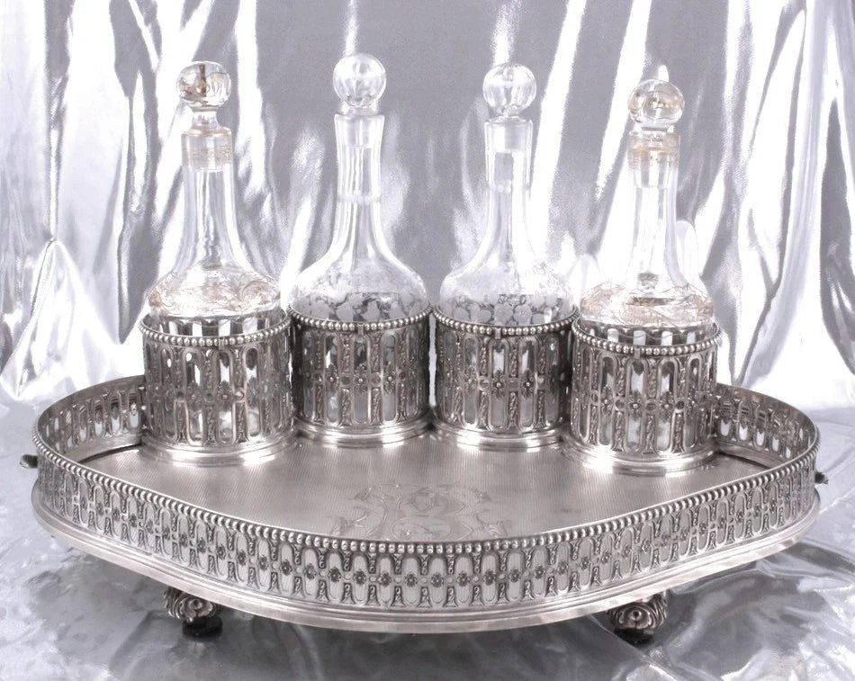 ODIOT - EXCEPTIONNEL GRAND CABARET A LIQUEUR - ARGENT MASSIF MINERVE XIX