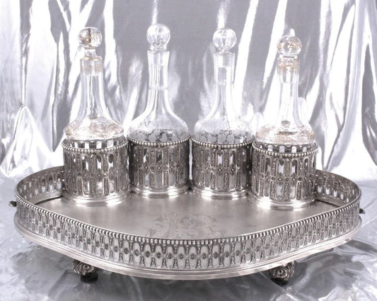 ODIOT - EXCEPTIONNEL GRAND CABARET A LIQUEUR - ARGENT MASSIF MINERVE XIX