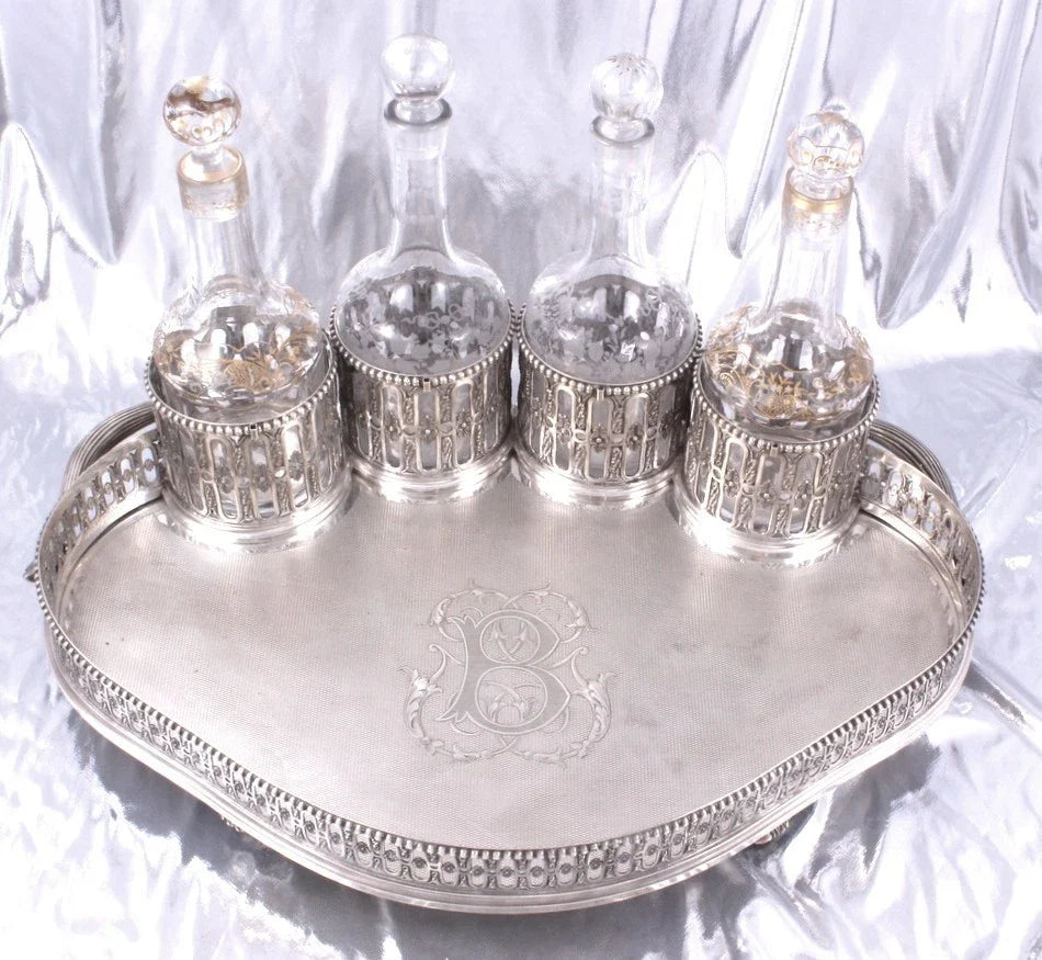 ODIOT - EXCEPTIONNEL GRAND CABARET A LIQUEUR - ARGENT MASSIF MINERVE XIX