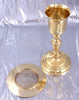 SUPERBE GRAND CALICE AVEC PATENE ARGENT MASSIF VERMEIL 1 COQ FIN XVIII SIECLE