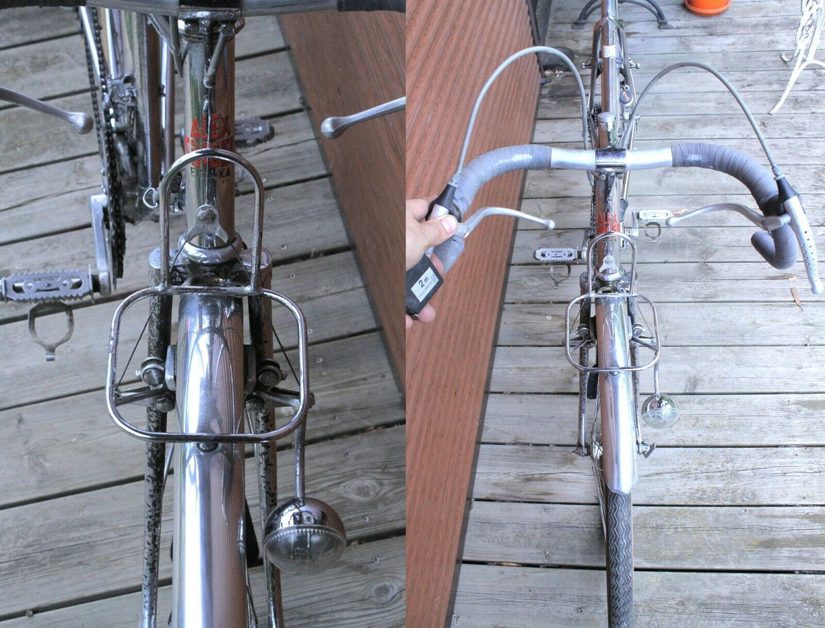 Velo ancien randonneuse Alex Singer Chrome Monodouille Huret Jubilee potence 650