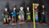 Ancien lot de 6 Santons NEVEU terre cuite déco Noël collection old crèche