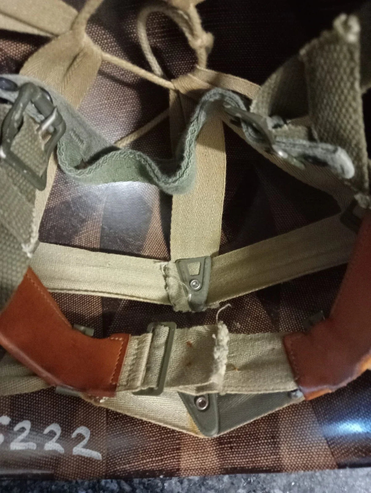 LINER CAPAC ORIGINAL POUR CASQUE PARACHUTISTE TAP US ARMY USM1C TBE INDOCHINE