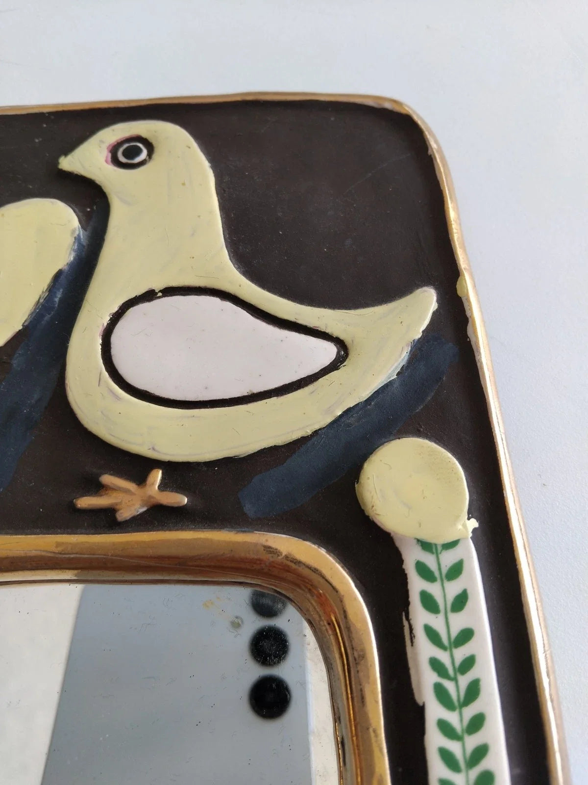 miroir mithé espelt Oiseau Vintage