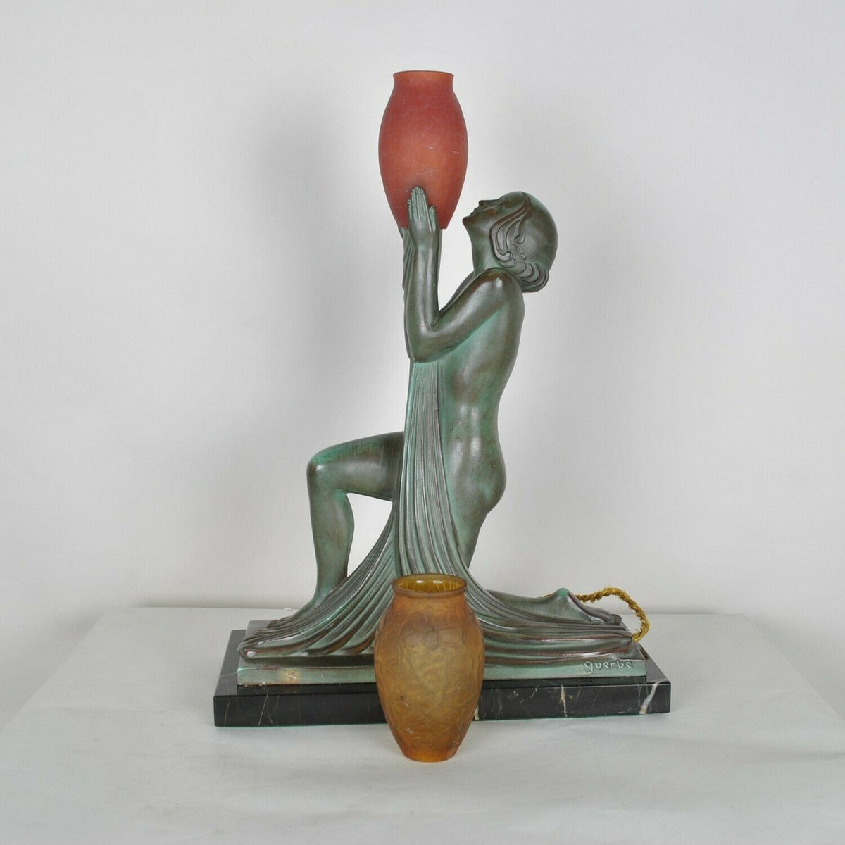 Guerbe / Max le Verrier, Lampe Adoration, Art déco, XXème siècle