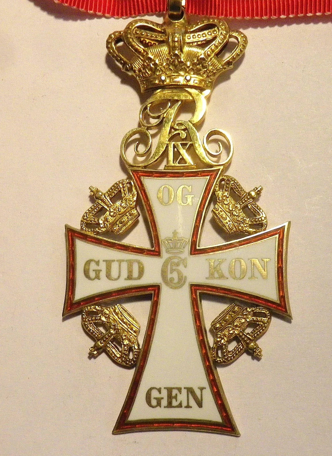 Médaille ordre Dannebrog Fédérik IX Danemark libération Indochine argent 39-45