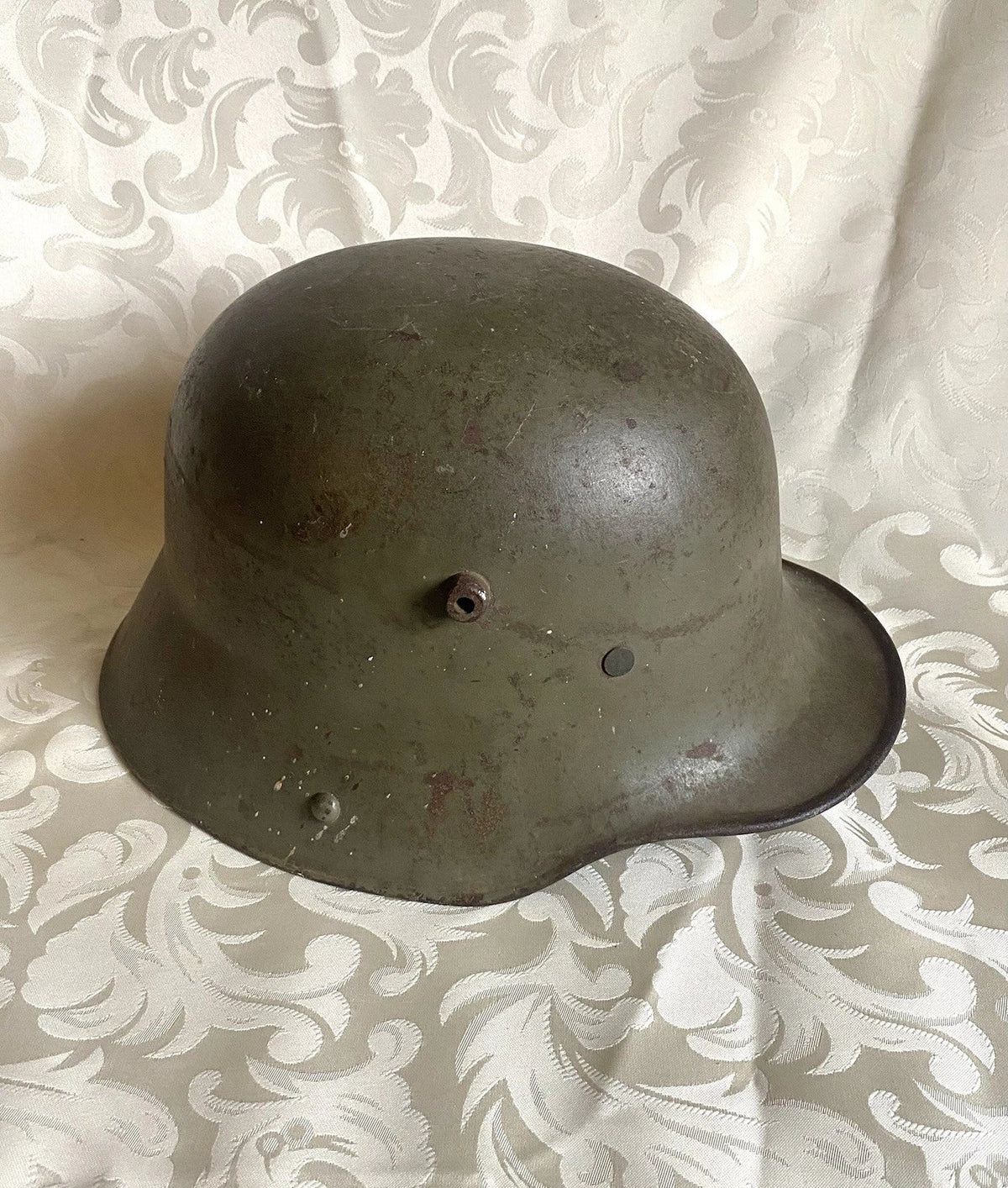 Ancien Casque Militaire Allemand 1ere Guerre Mondiale 1916 Bombe frappée ET66