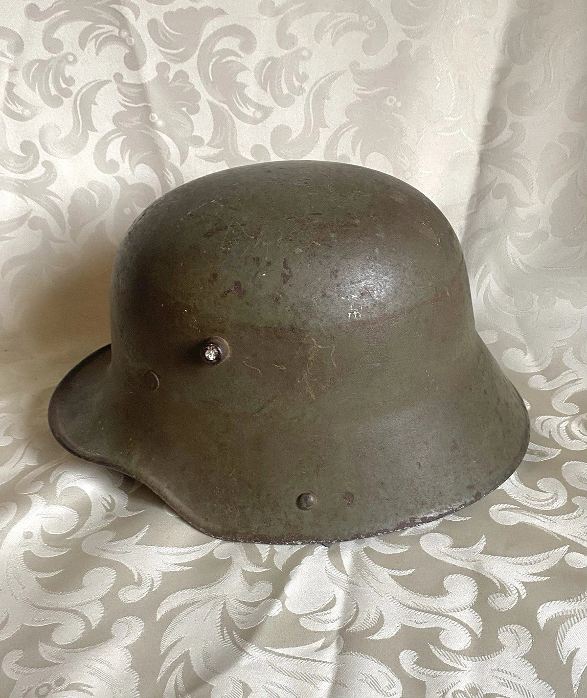 Ancien Casque Militaire Allemand 1ere Guerre Mondiale 1916 Bombe frappée ET66