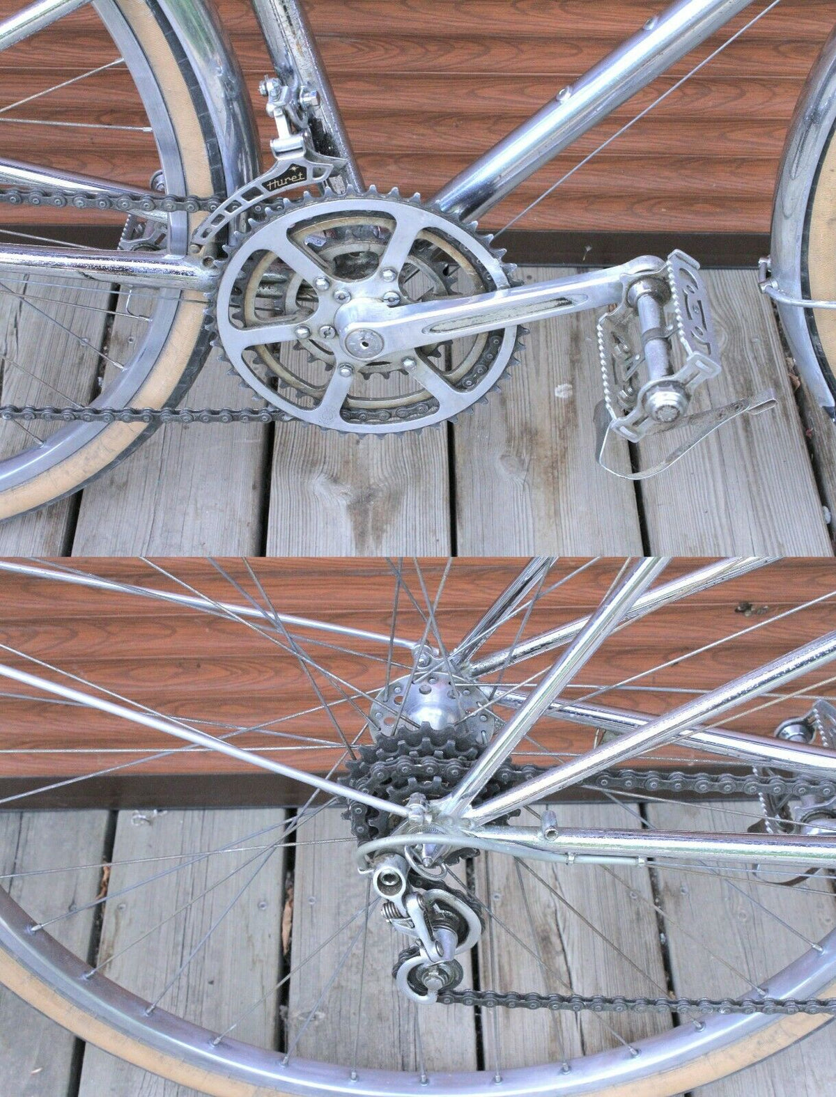 Velo ancien randonneuse Alex Singer Chrome Monodouille Huret Jubilee potence 650