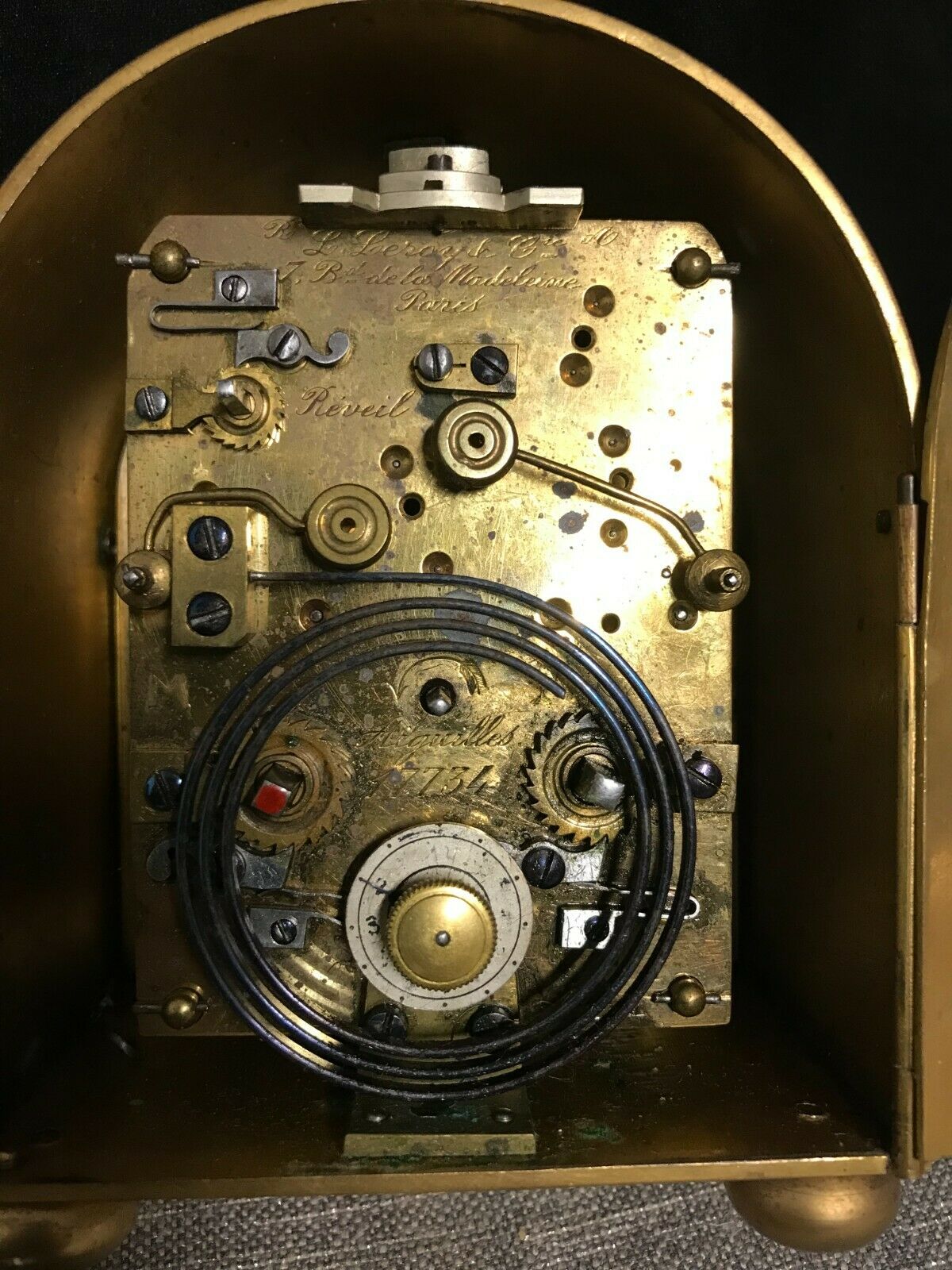 Pendule ancienne réveil de voyage Leroy Paris